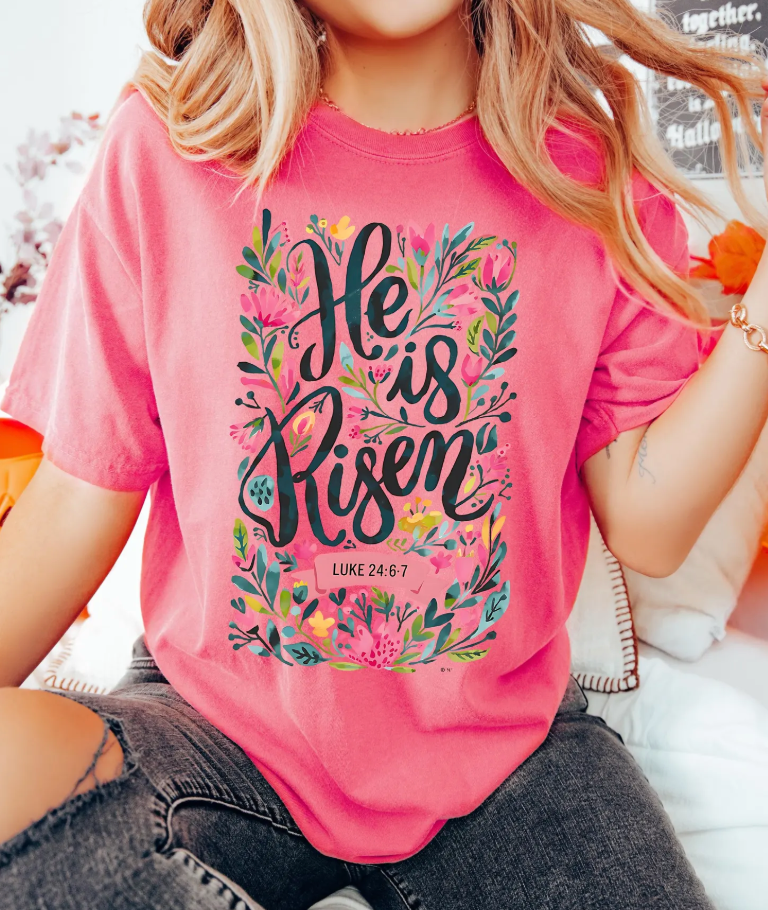 Comfort Colors He Is Risen Easter shirt, Beautiful Christian Shirt, Religious Easter Shirt