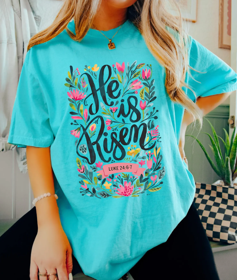 Comfort Colors He Is Risen Easter shirt, Beautiful Christian Shirt, Religious Easter Shirt