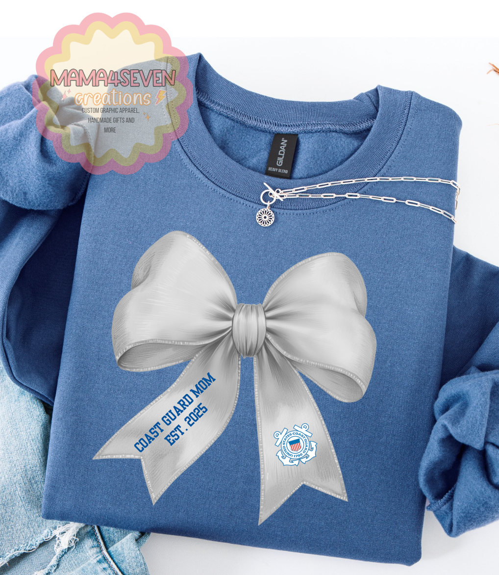 Coast Guard Family Coquette Bow shirt