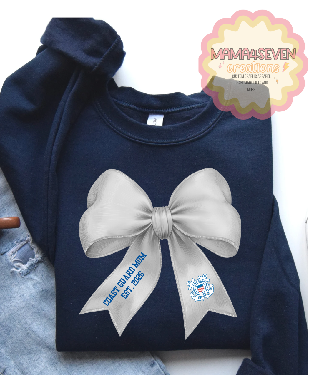 Coast Guard Family Coquette Bow shirt