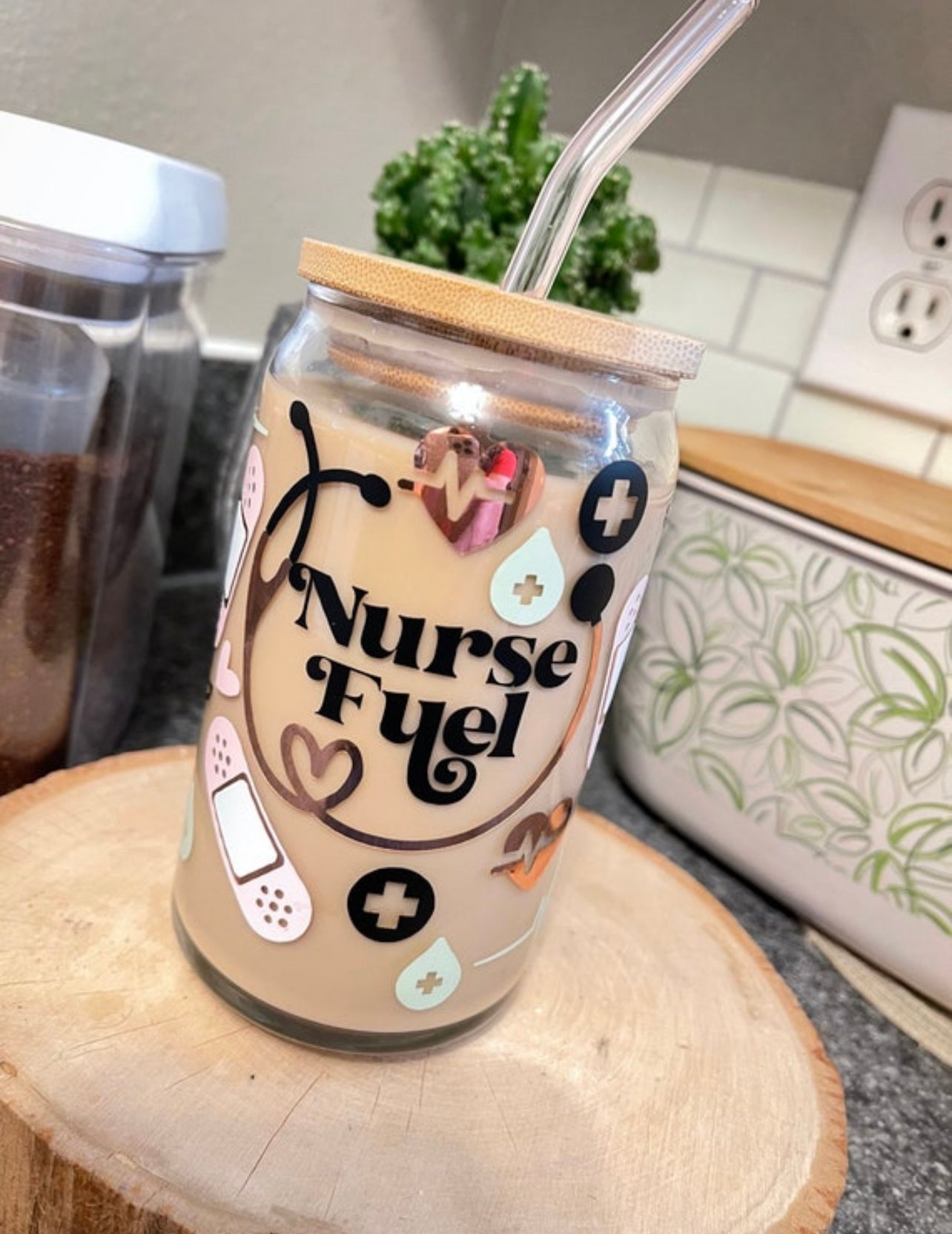 Nurse Fuel Beer Can Glass