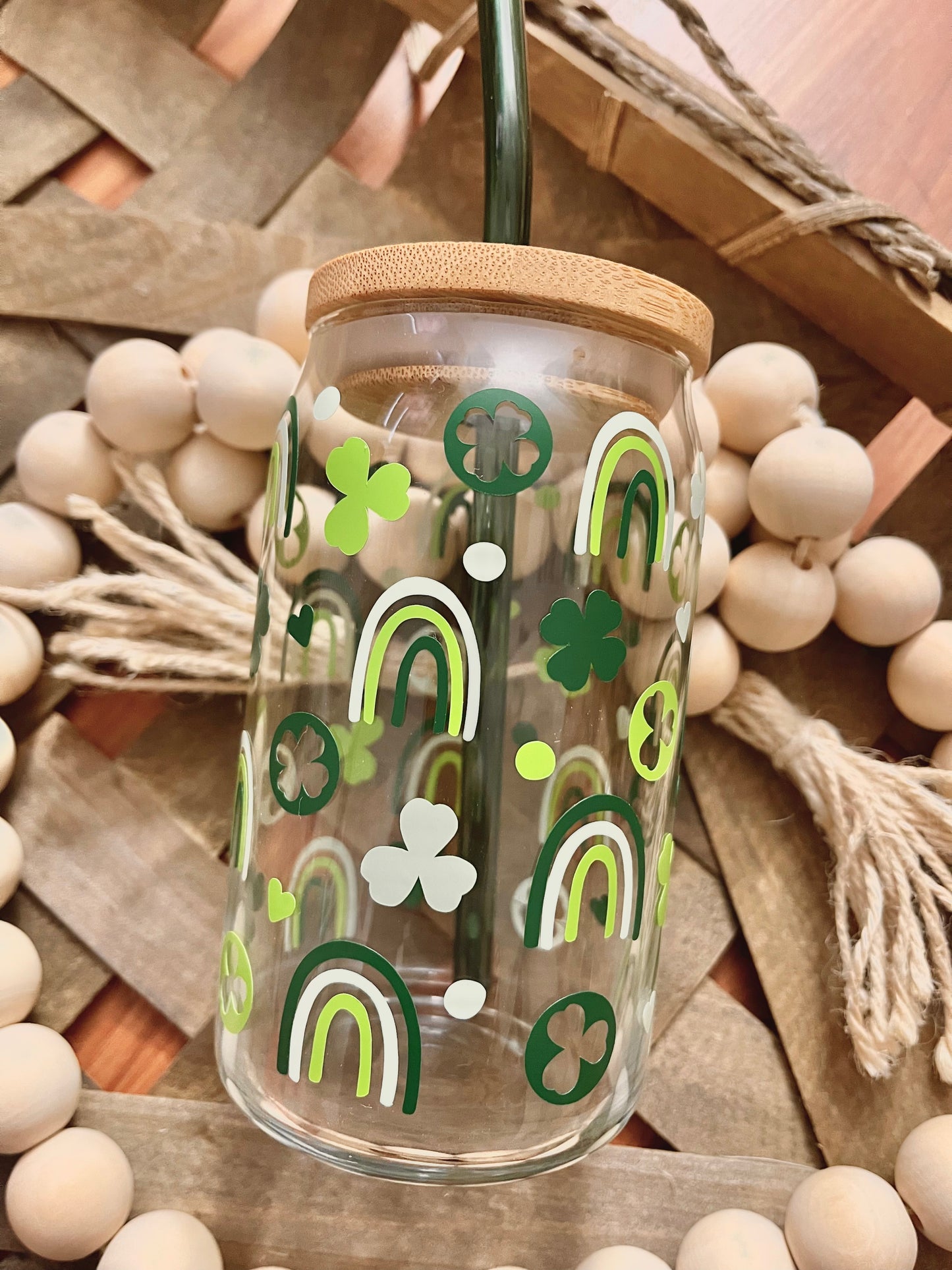 St. Patrick's Day Beer Can Glass