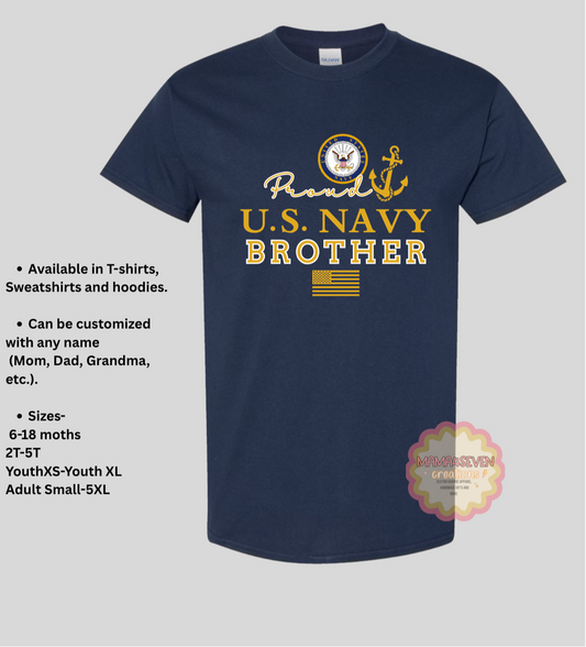 Proud US Navy Mom or Dad Apparel, Navy Mom or Dad Hoodie, Navy Parent shirts, Navy Graduation Gear, Support your Navy Graduate, Navy Graduation