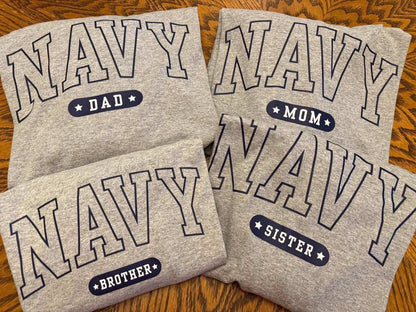 Proud Navy Family Matching Graduation Shirt, Navy Mom or Dad Hoodie, Navy Parent shirts, Navy Graduation Gear, Support your Navy Graduate, Navy Graduation