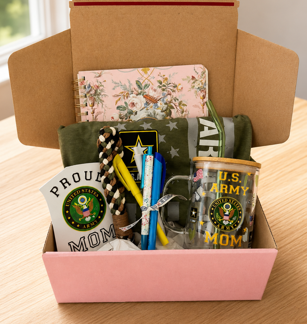 Military Family Gift Box, Navy, Marine, Air Force, Space Force, Army, Coast Guard
