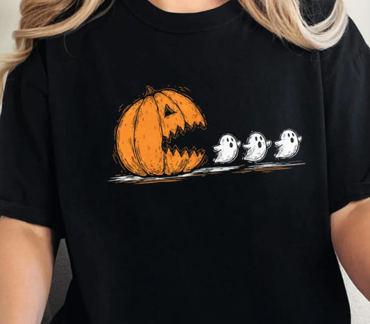 Pac-Man Pumpkin Comfort Colors Halloween Shirt