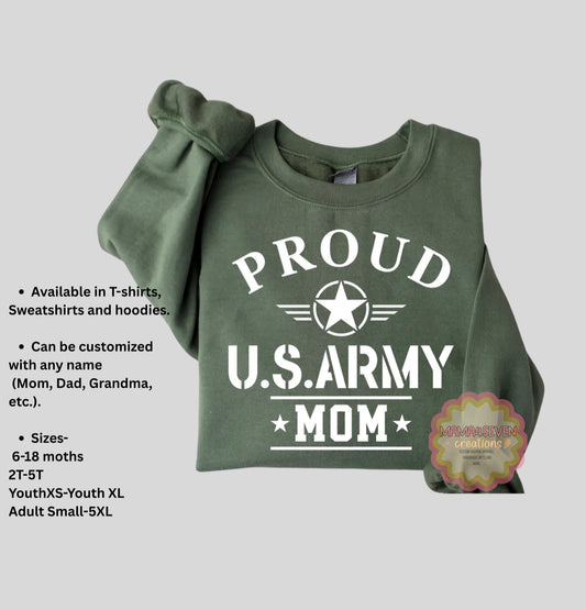 US Army Family Graduation T-shirts, Sweatshirts and Hoodies,  Army Green Family Apparel