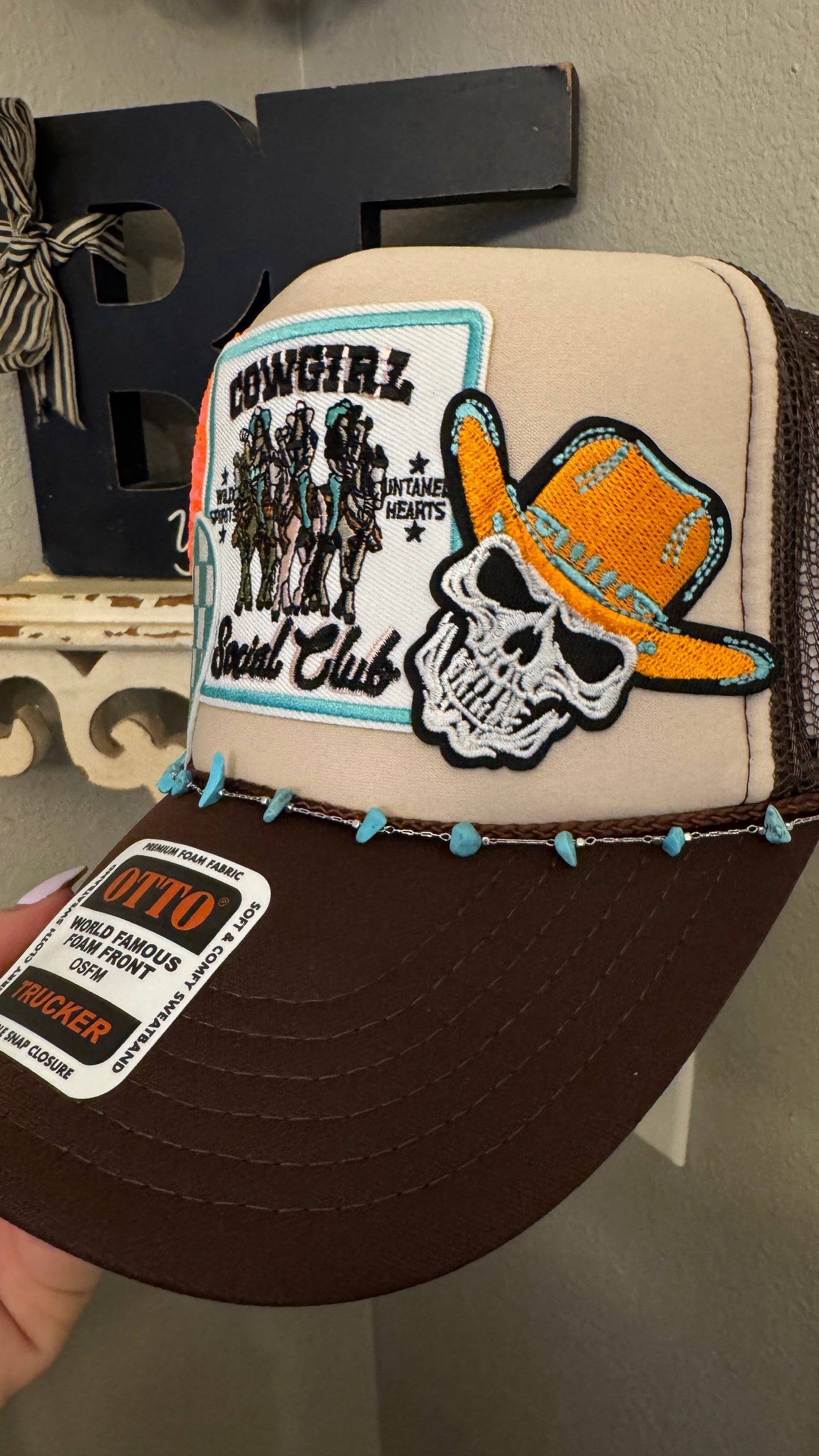 Cowgirl Social Club Custom Western Theme 5-panel Trucker Hat.