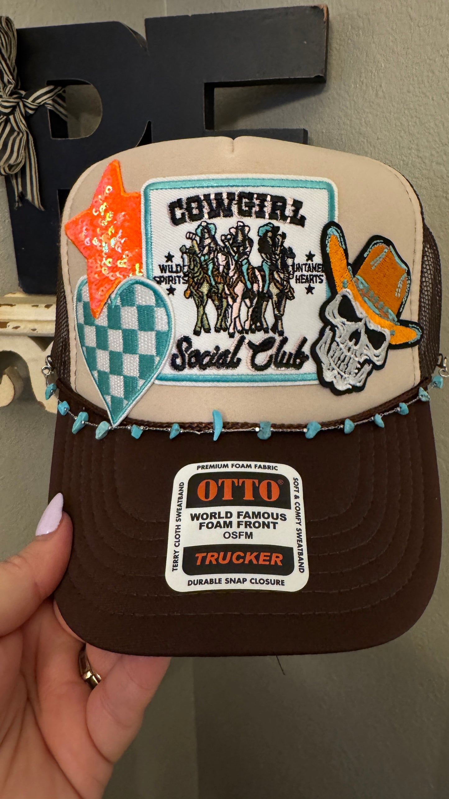 Cowgirl Social Club Custom Western Theme 5-panel Trucker Hat.