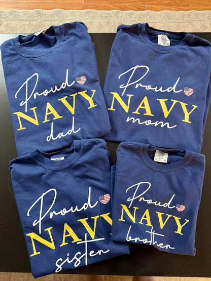 Navy Mom or Dad Sweatshirt, Navy Mom or Dad Hoodie, Navy Parent shirts, Navy Graduation Gear, Support your Navy Graduate, Navy Graduation