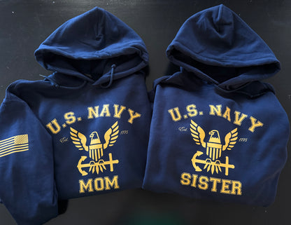 Navy Mom or Dad Sweatshirt, Navy Mom or Dad Hoodie, Navy Parent shirts, Navy Graduation Gear, Support your Navy Graduate, Navy Graduation