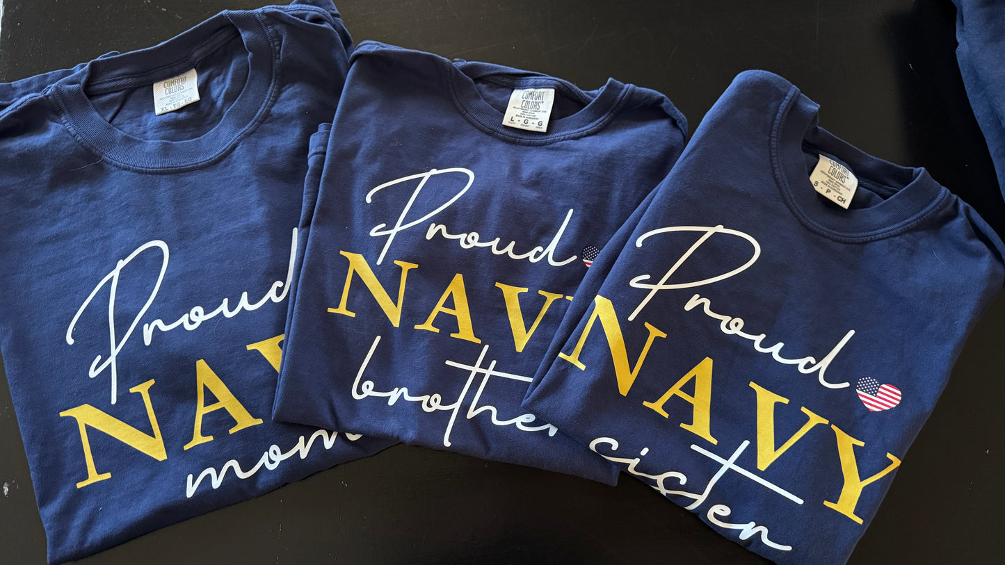 Navy Mom or Dad Sweatshirt, Navy Mom or Dad Hoodie, Navy Parent shirts, Navy Graduation Gear, Support your Navy Graduate, Navy Graduation