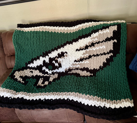 Philadelphia Eagles Chunky Hand Knit Blanket.