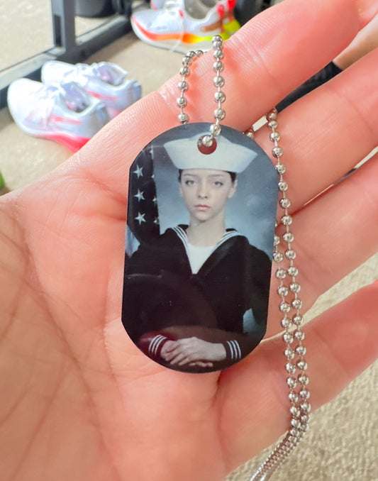 Custom Navy Dog Tag With Photo