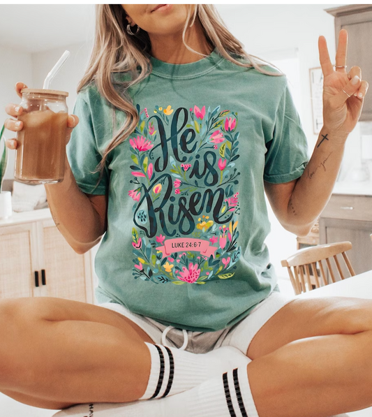 Comfort Colors He Is Risen Easter shirt, Beautiful Christian Shirt, Religious Easter Shirt