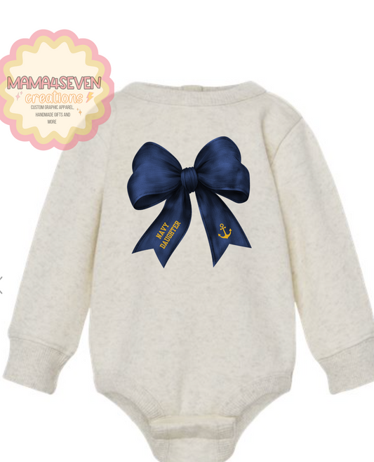 Baby Navy baby Coquette Bow shirt