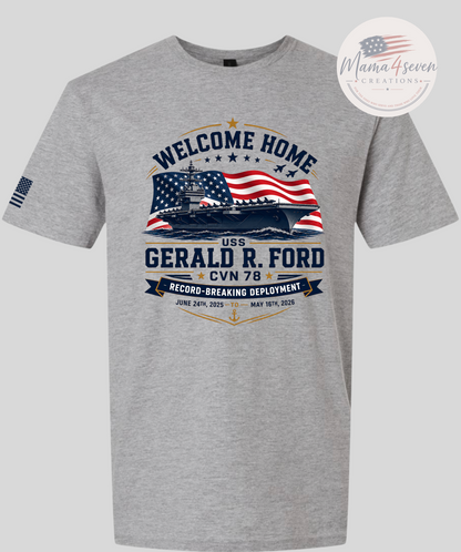 U.S.S. Gerald R. Ford Homecoming shirts