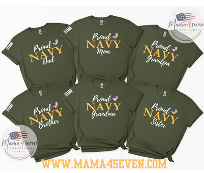 Proud Navy Family Support Graduation Apparel