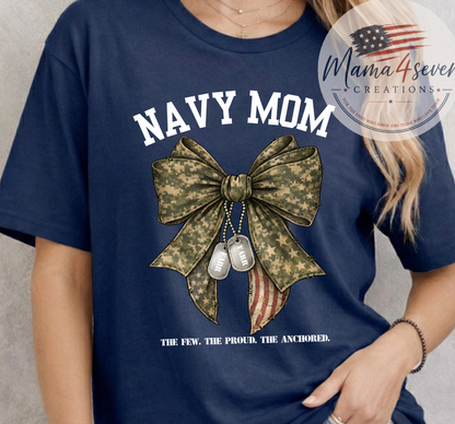 Navy Family Camo Bow With Dog Tags