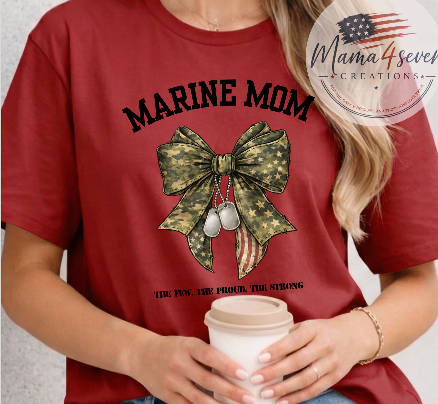 Marine Family Camo Bow With Dog Tags