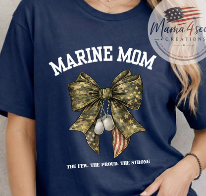 Marine Family Camo Bow With Dog Tags