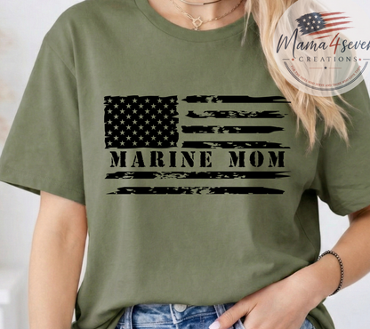 Marine Family Tattered US Flag shirts