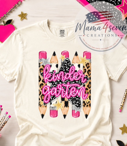School shirts for teachers or students. Pre-K through Fifth Grade! Super cute Cheetah and polka dot design.