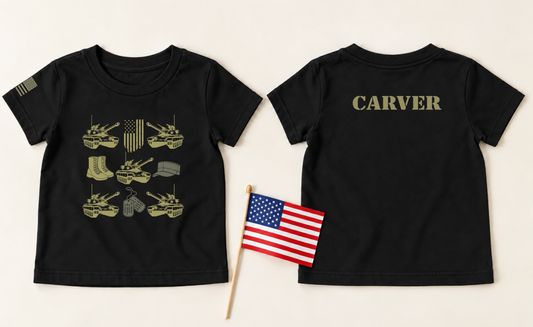 Personalized Army Toddler and youth T-Shirt – Military Tank Design