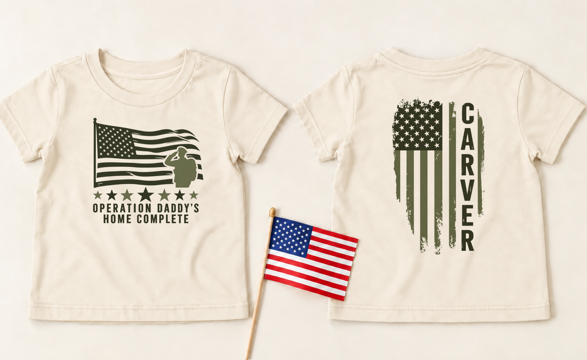Operation Daddy’s Home Complete – Personalized Army Toddler Tee | Off-White
