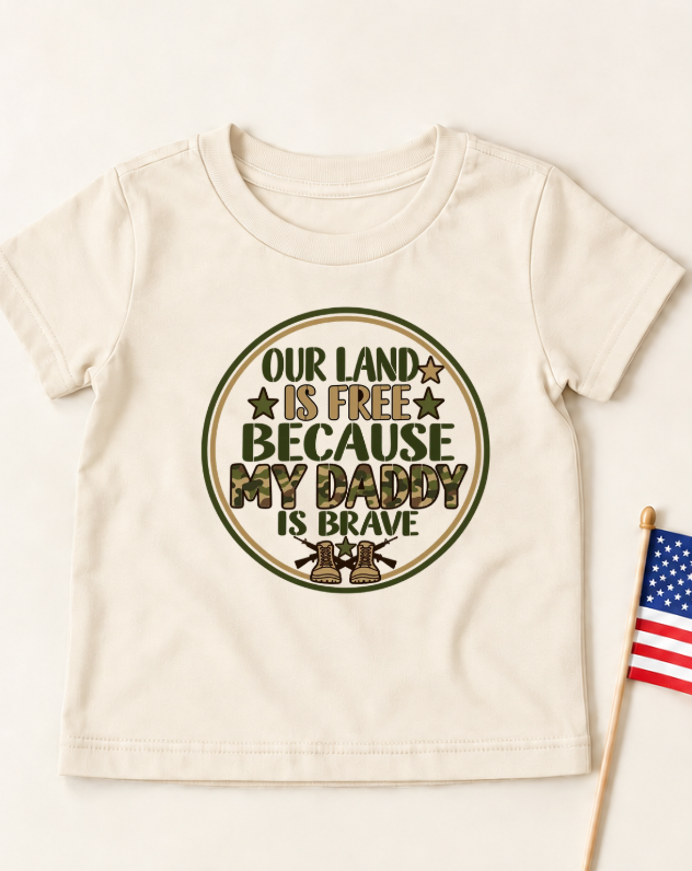 My Daddy Is Brave Army Toddler Shirt – Cream Military Support Tee