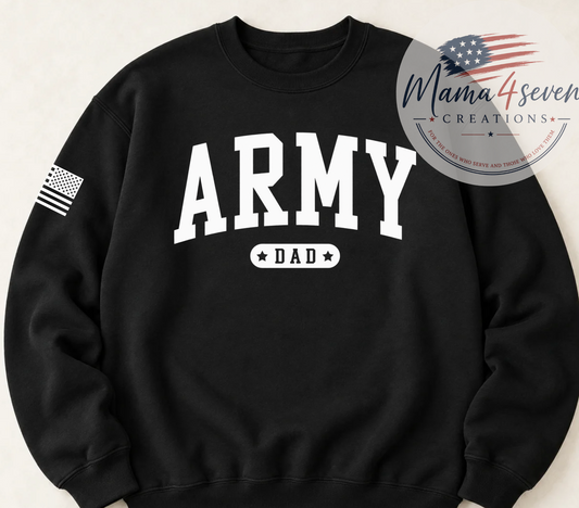 Army Famyly Shirt, Sweatshirt & Hoodie | Varsity Block Letter Army Design