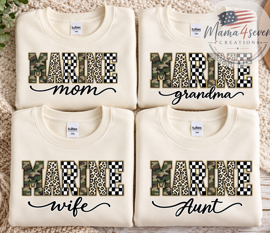 Personalized Marine Family Shirt | Custom Military Family Tee, Sweatshirt & Hoodie