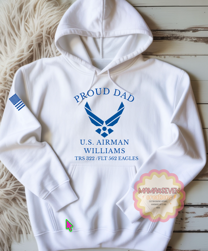 Air Force Family Graduation Block Style Letter With Custom Name And Date