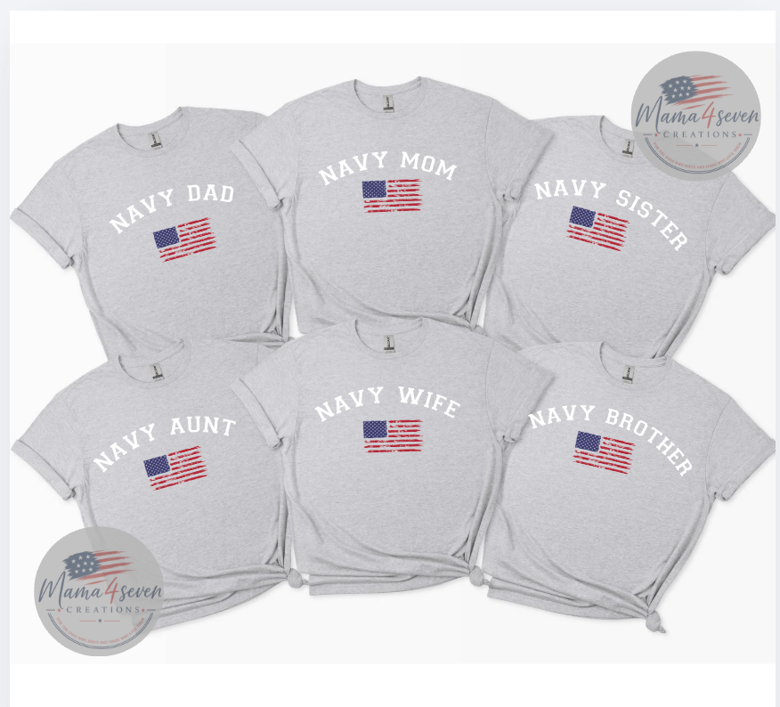 Navy Family Patriotic Flag Shirts