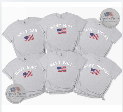 Navy Family Patriotic Flag Shirts