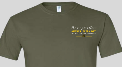 Proud Navy Mom - My Heart, Their Mission, God's Hands (Back design w/ Left chest design)