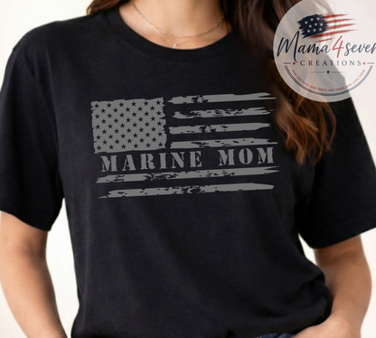 Marine Family Tattered US Flag shirts