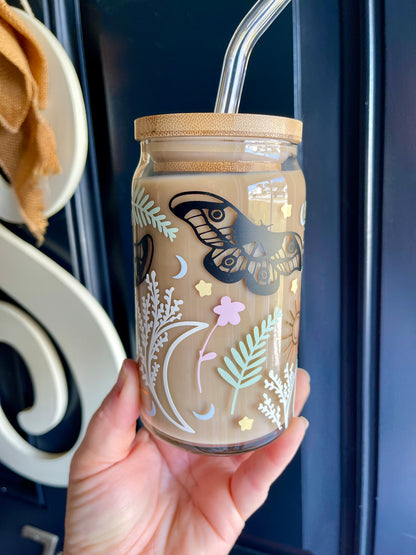 Celestial Moth Beer Can Glass