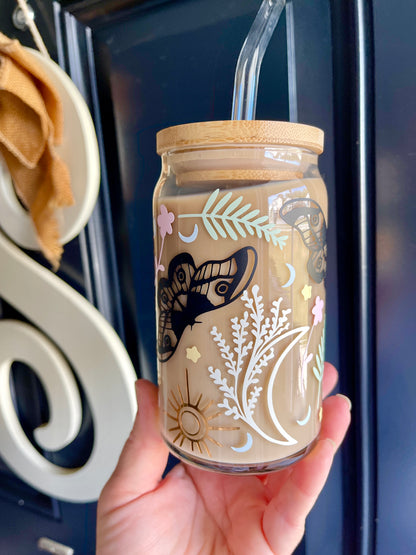 Celestial Moth Beer Can Glass